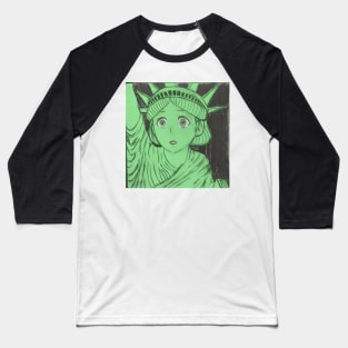 Shocked Lady Liberty Baseball T-Shirt